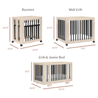 M23401NXB,Yuzu 8-in-1 Convertible Crib w/All-Stages Conversion in Washed Natural/Black