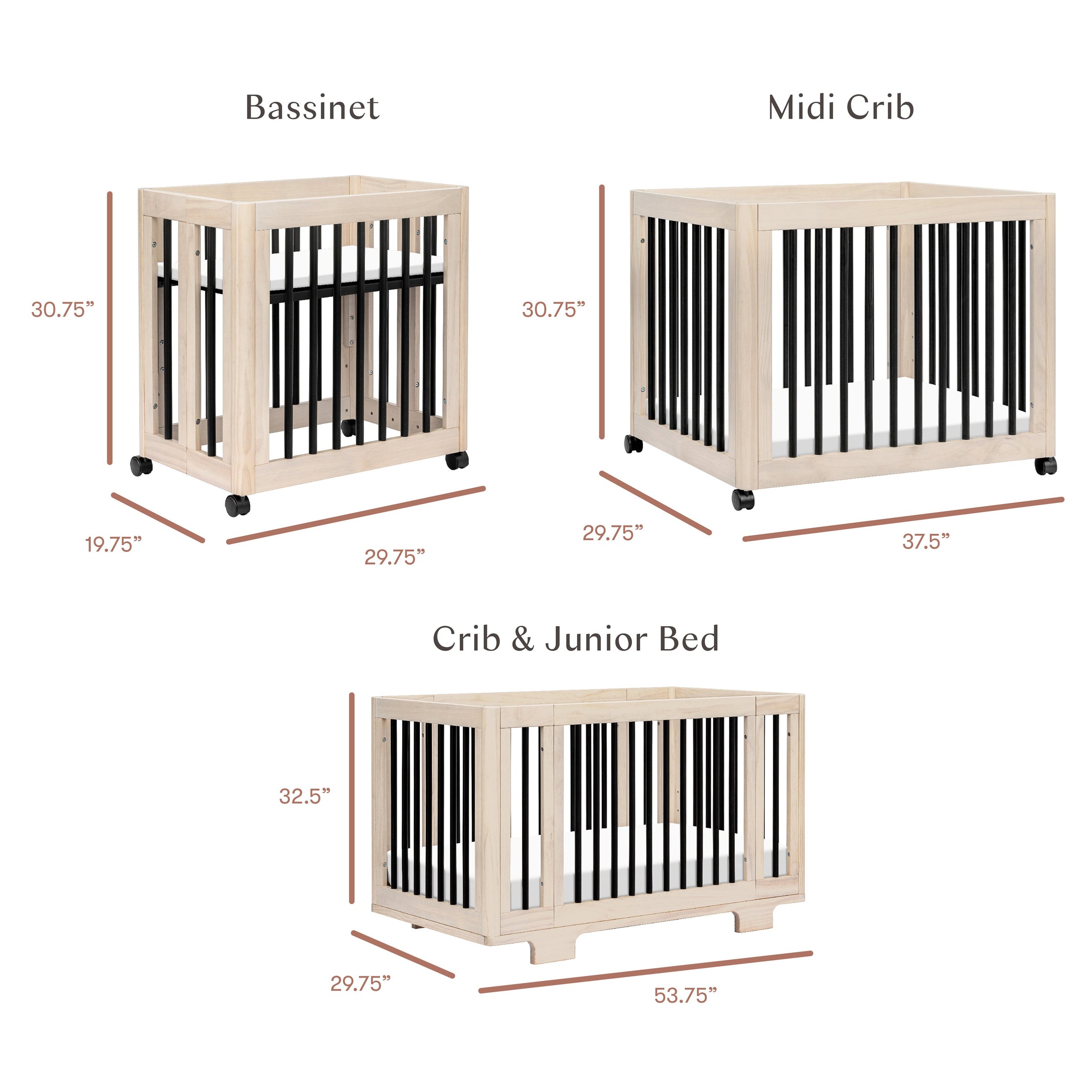 M23401NXB,Yuzu 8-in-1 Convertible Crib w/All-Stages Conversion in Washed Natural/Black