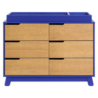 M4216CBTHY,Hudson 6-Drawer Double Dresser  Assembled in Cobalt and Honey