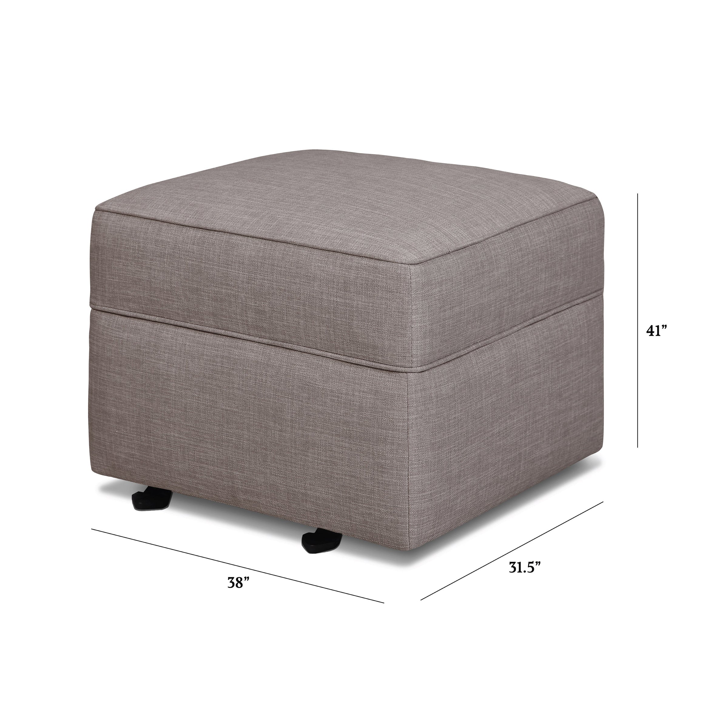 M17285FTGRY,Willa/Alden Gliding Ottoman in Steel Grey Tweed