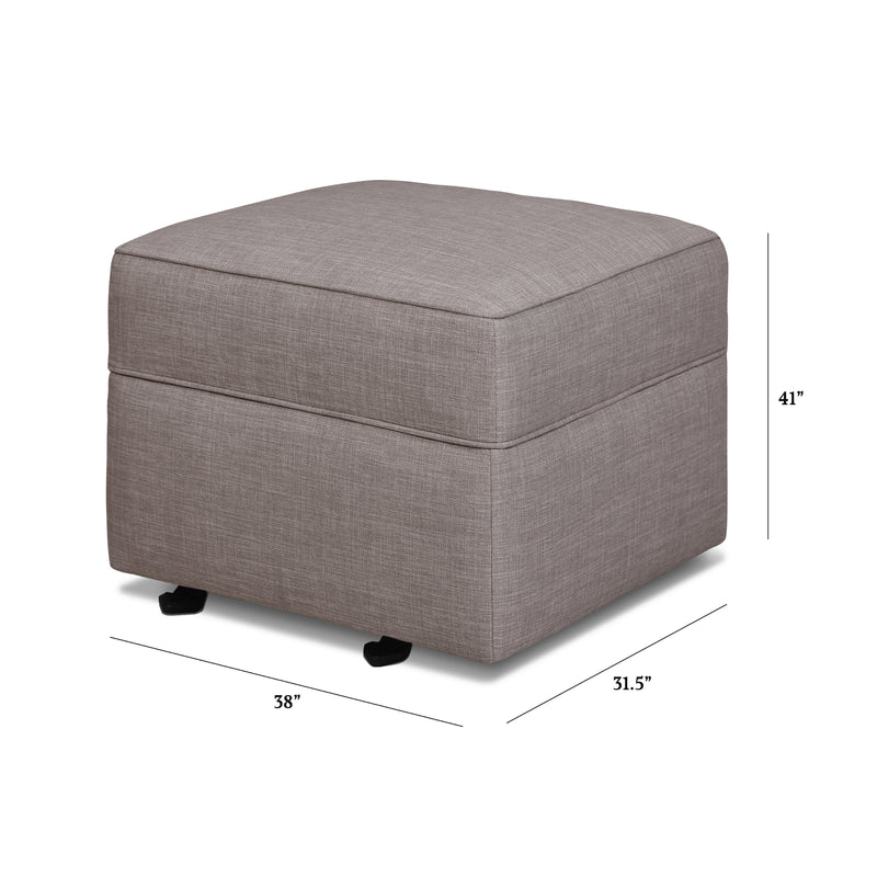 M17285FTGRY,Willa/Alden Gliding Ottoman in Steel Grey Tweed
