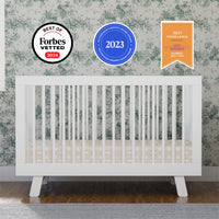 M4201W,Hudson 3-in-1 Convertible Crib w/Toddler Bed Conversion Kit in White Finish