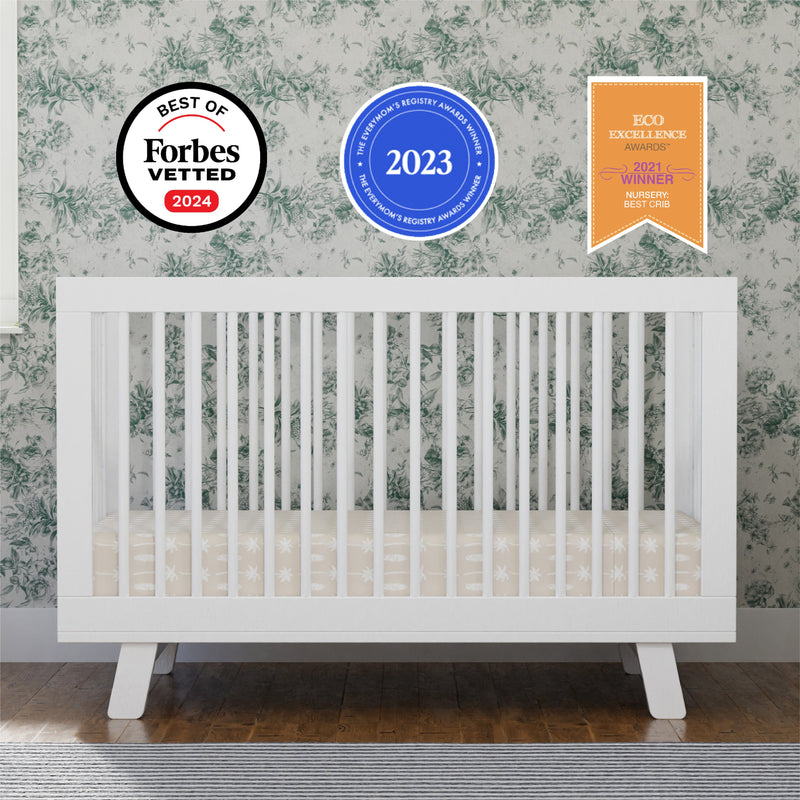 M4201W,Hudson 3-in-1 Convertible Crib w/Toddler Bed Conversion Kit in White Finish