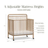 M15398VG,Winston 4-in-1 Convertible Mini Crib in Vintage Gold