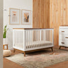 M5801WNL,Scoot 3-in-1 Convertible Crib w/ToddlerBed Conversion Kit in White/NaturalWalnut