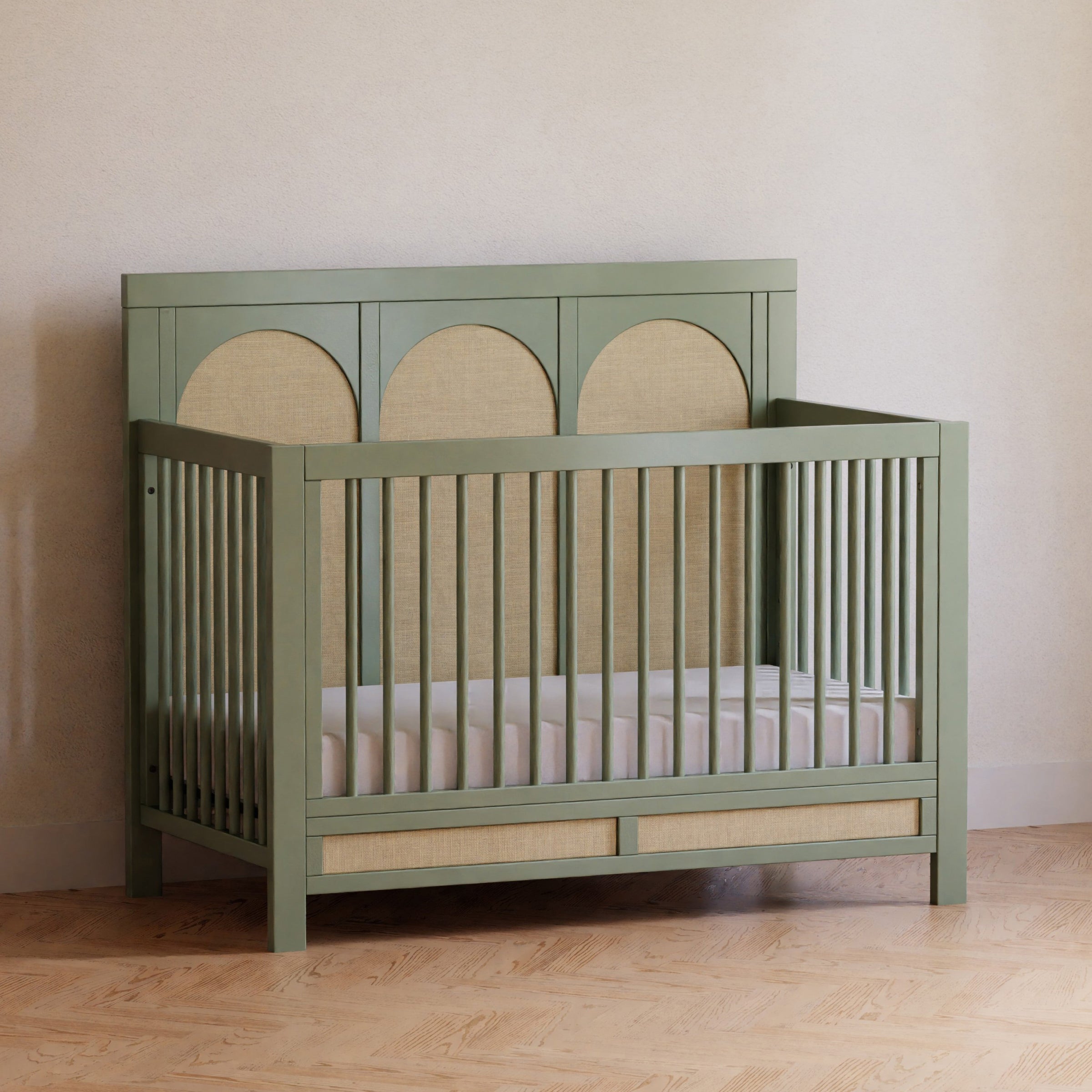 M24801FSPSEW,Eloise 4-in-1 Convertible Crib in French Sage and Performance Sand Eco-Weave