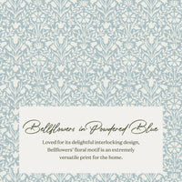 M21785BPB,Morris & Co. x Namesake Crawford Gliding Ottoman in Bellflowers in Powdered Blue