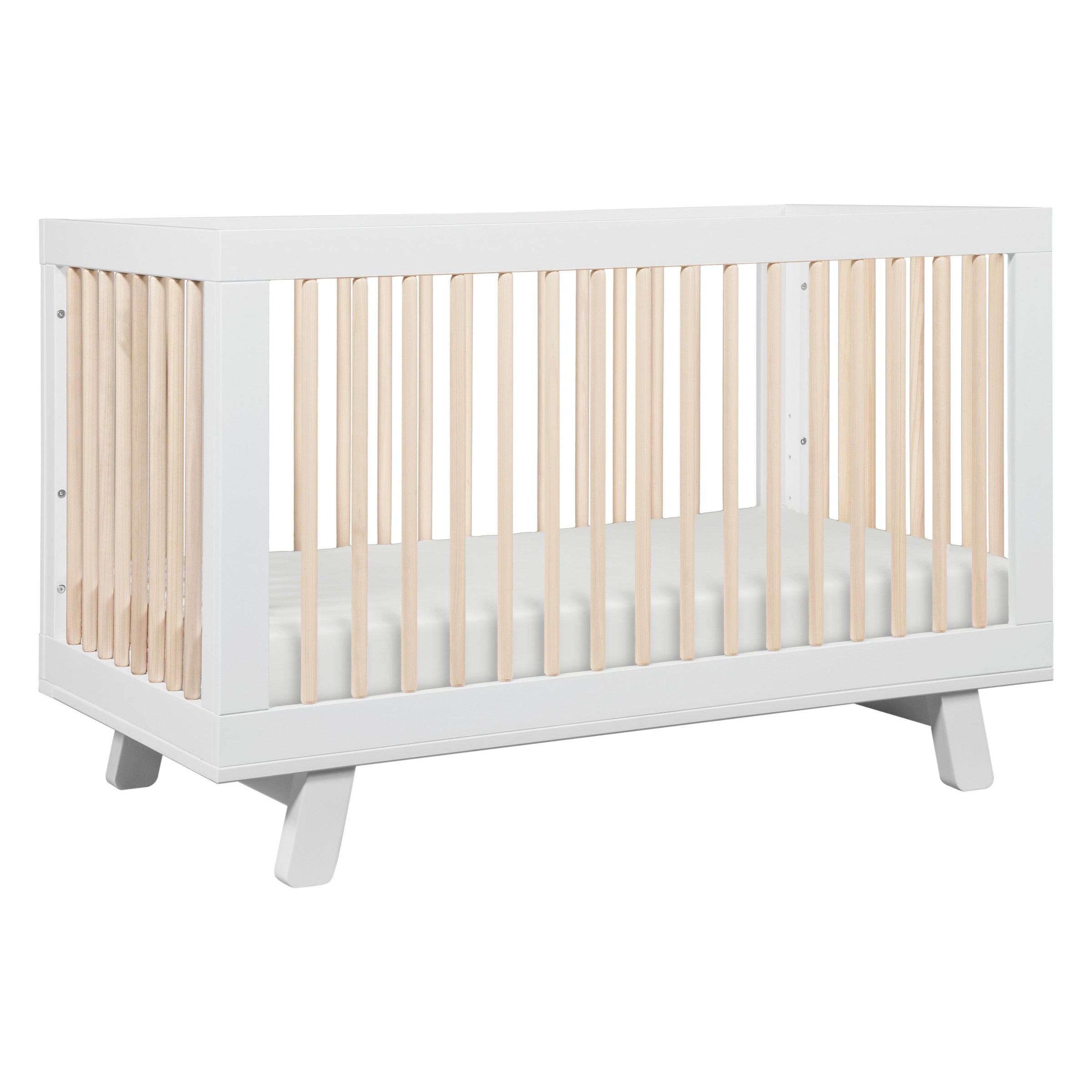 M4201WNX,Hudson 3-in-1 Convertible Crib w/ToddlerBedConversion Kit in White/Washed Natural