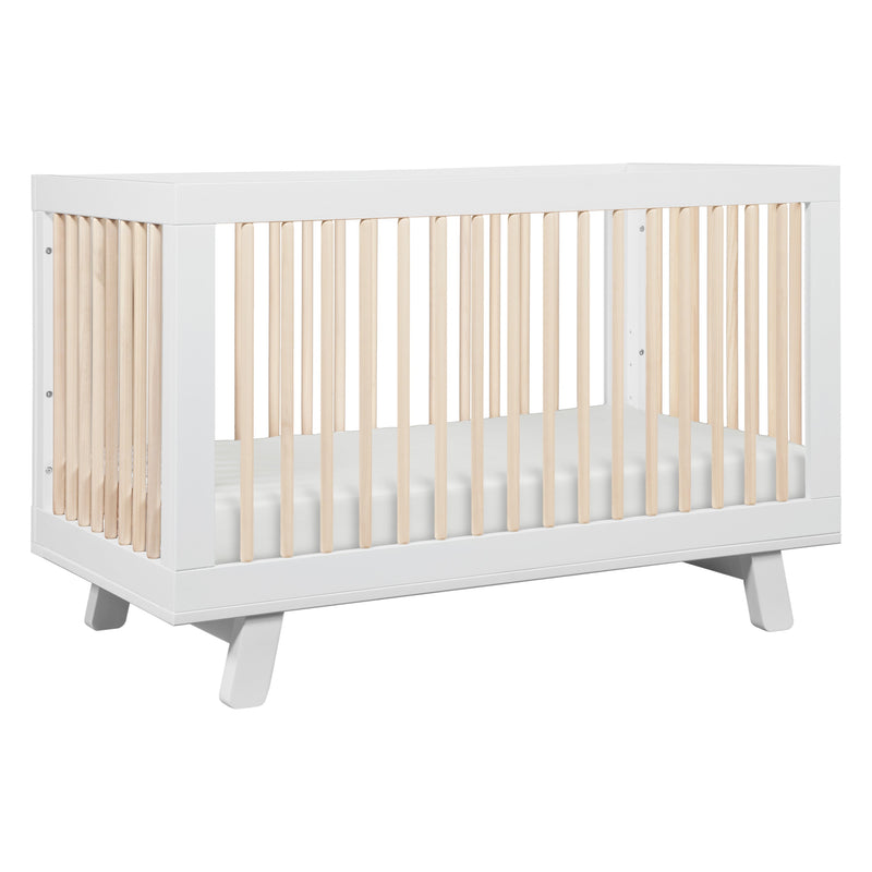M4201WNX,Hudson 3-in-1 Convertible Crib w/ToddlerBedConversion Kit in White/Washed Natural