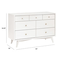 M15916RW,Palma 7-Drawer Double Dresser  Assembled in Warm White