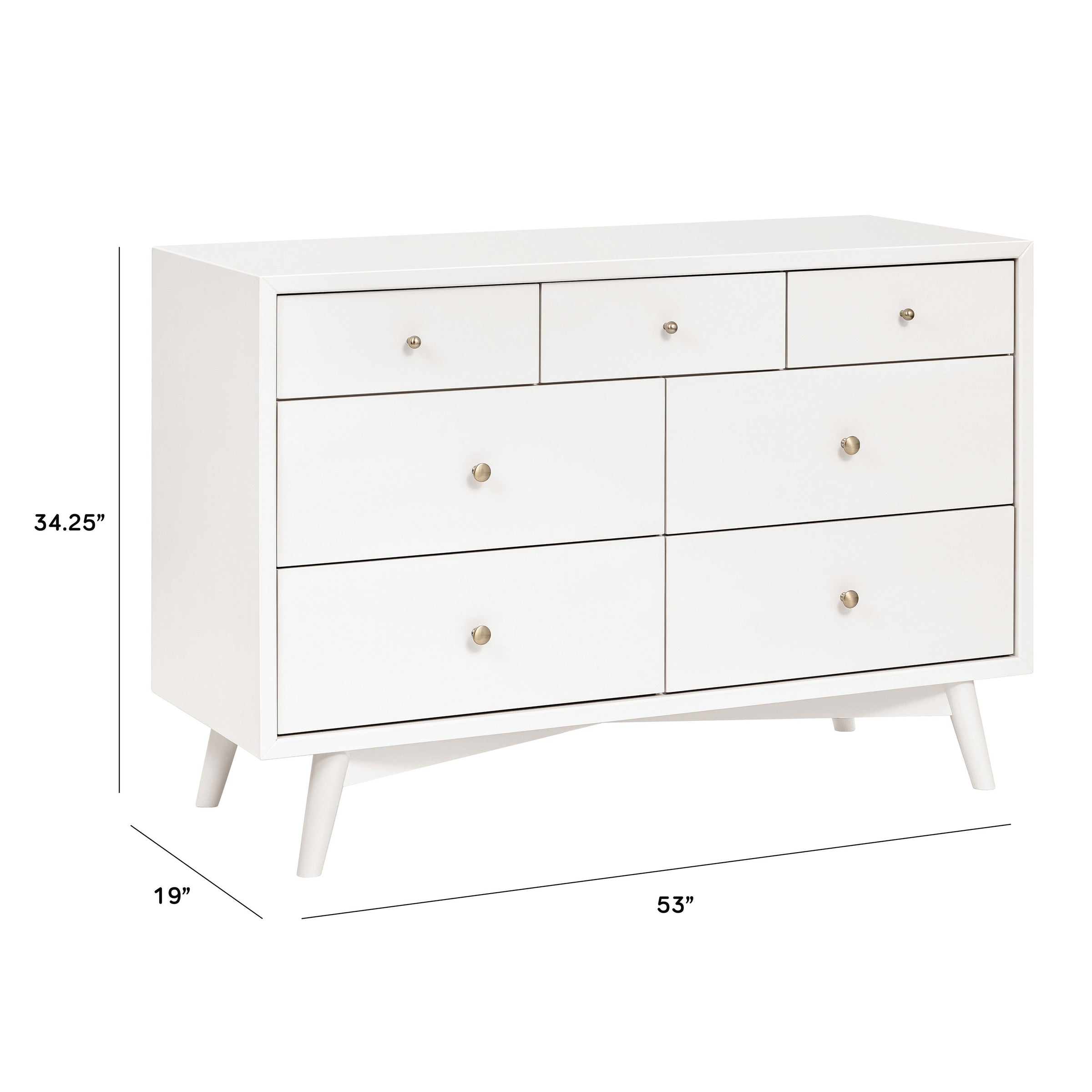 M15916RW,Palma 7-Drawer Double Dresser  Assembled in Warm White
