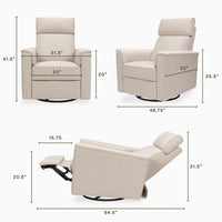 M17182PBEW,Willa Pro Power Glider Recliner w/ Power Lumbar in Performance Beach Eco-Weave