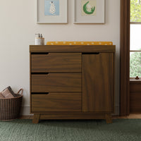 M4223NL,Hudson 3-Drawer Changer Dresser w/Removable Changing Tray in Natural Walnut