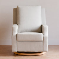 M22286FCSLB,Crewe Electronic Swivel Glider Recliner in Fog Chatham Stripe Performance Eco-Weave w/LB