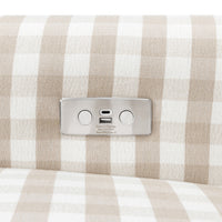 B17787TGH,Monroe Pillowback Power Recliner in Tan Gingham