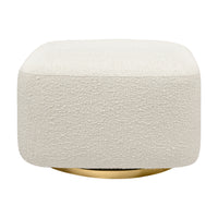 M26385WBG,Kiwi Gliding Ottoman in Ivory Boucle w/ Gold Base