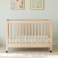 M6601NX,Maki Full-Size Folding Crib w/Toddler Bed Conversion Kit in Washed Natural