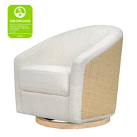 M5887WBCL,Madison Swivel Glider in Ivory Boucle and Cane w/Light Wood Base