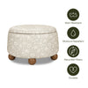 M30985MADF,Tuffet Storage Ottoman Mallow in Ash w/ Dark Wood Ball Feet