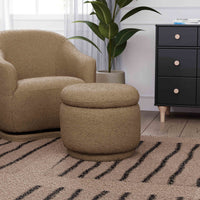M22985SAB,Enoki Storage Ottoman in Sand Boucle