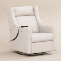 M11283PCMEW,Kiwi Deluxe Power Glider Recliner w/Heat&Massage in Performance Cream Eco-Weave