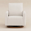 M26687PCMEWDB,Poe Channeled Swivel Glider in Performance Cream Eco-Weave w/ Dark Wood Base