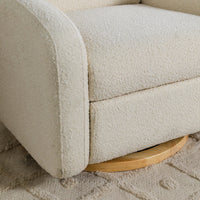 M23188WBLB,Nami Glider Recliner w/ Electronic Control and USB in Ivory Boucle w/Light Wood Base