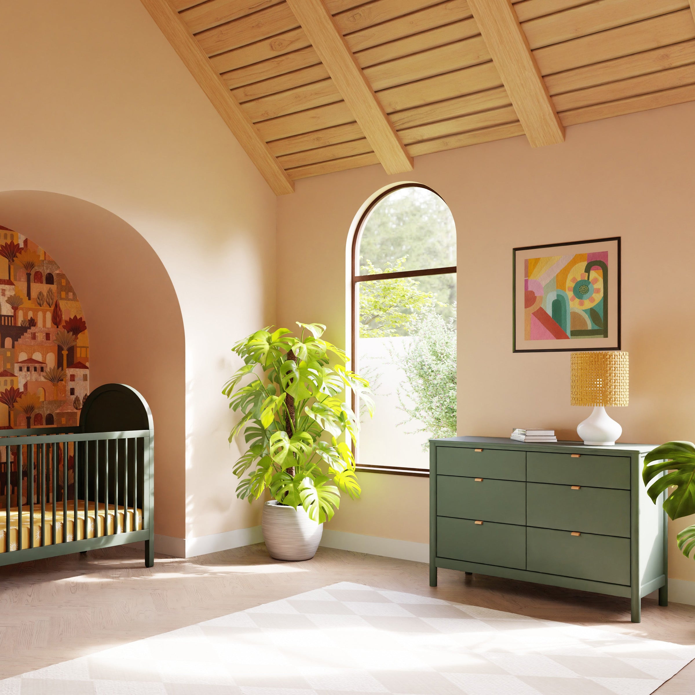 M25616FRGR,Bondi 6-Drawer Assembled Dresser in Forest Green