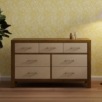 M24816NLPSEW,Eloise 7-Drawer Assembled Dresser in Natural Walnut & Performance Sand Eco-Weave