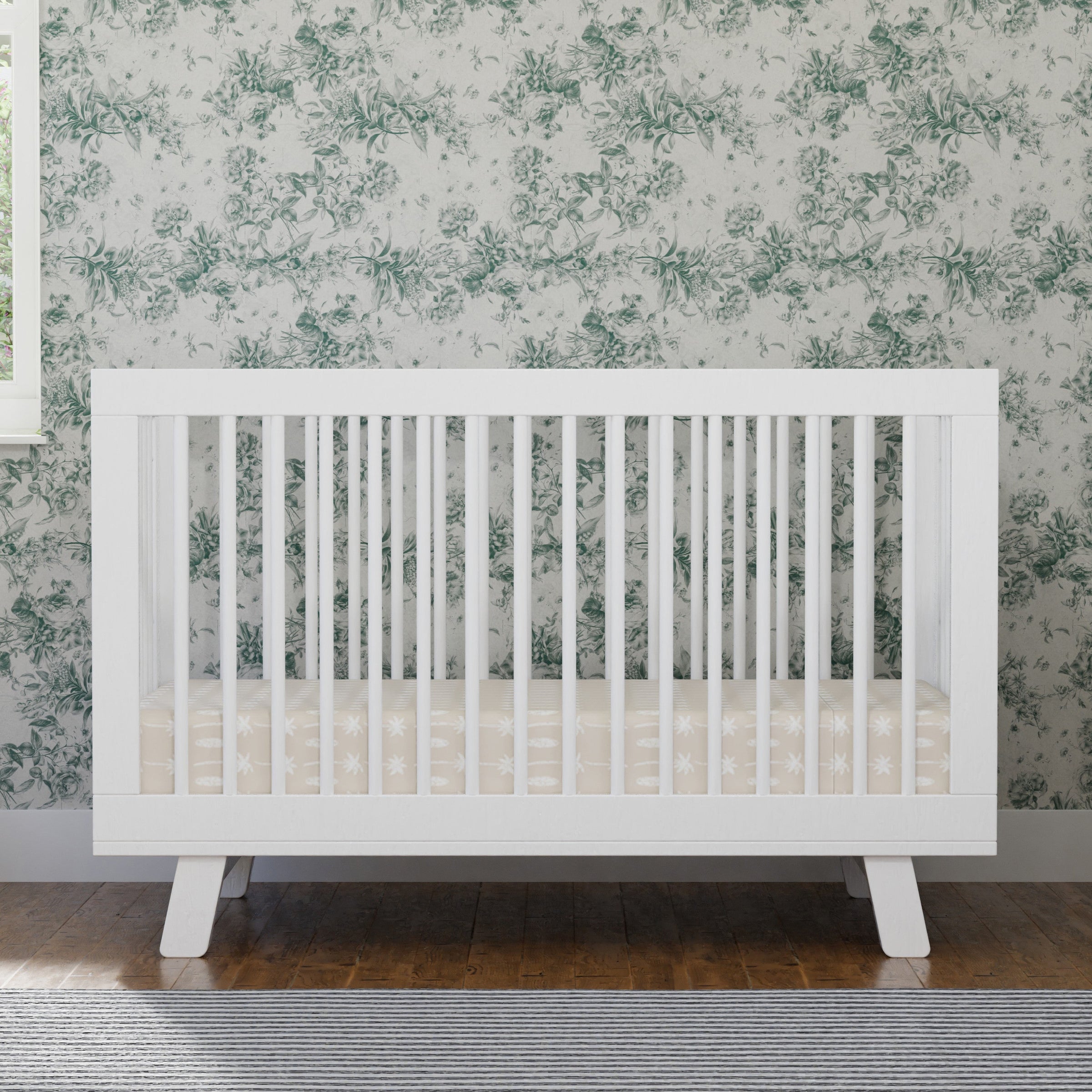 M4201W,Hudson 3-in-1 Convertible Crib w/Toddler Bed Conversion Kit in White Finish