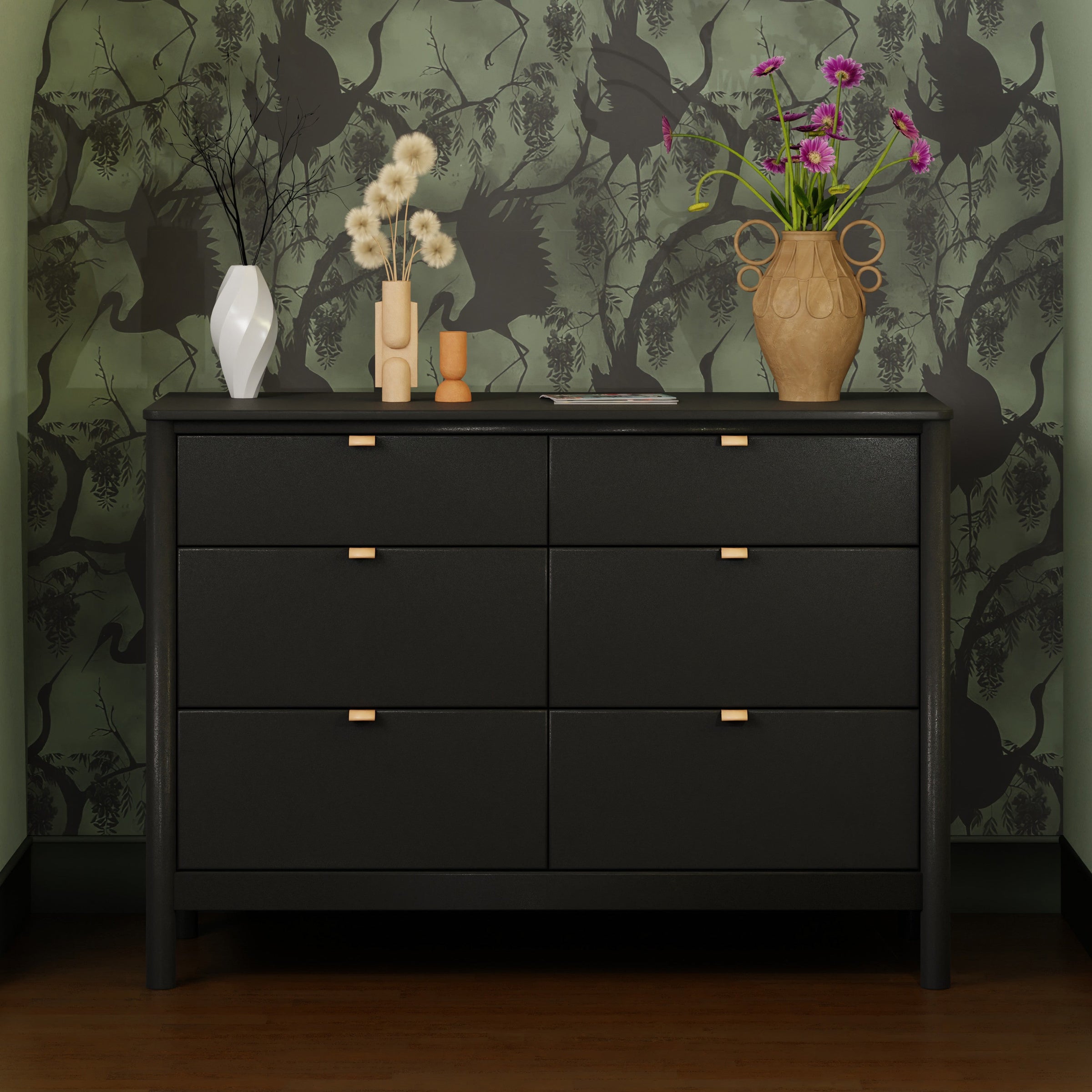 M25616B,Bondi 6-Drawer Assembled Dresser in Black