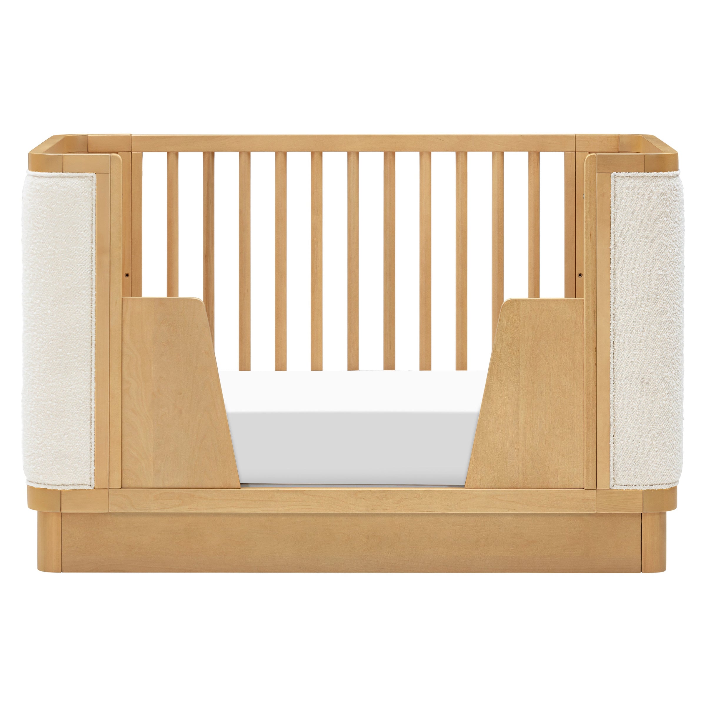 M26201HYWB,Bondi Boucle 4-in-1 Convertible Crib w/ Toddler Bed Kit in Honey with Ivory Boucle