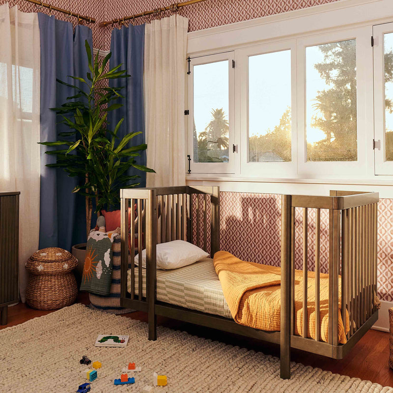 M29880NL,Pogo 8-in-1 Convertible Crib w/All-Stages Conversion Kits in Natural Walnut