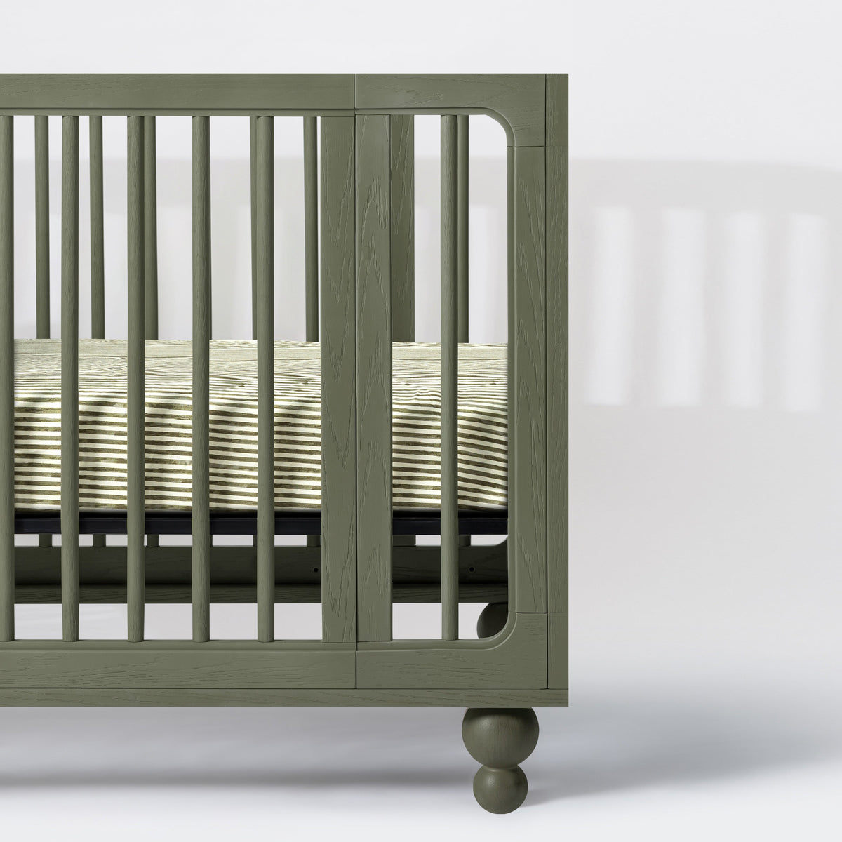 T34335JS,Nate Berkus x Babyletto Crib Sheet in Juniper Stripe