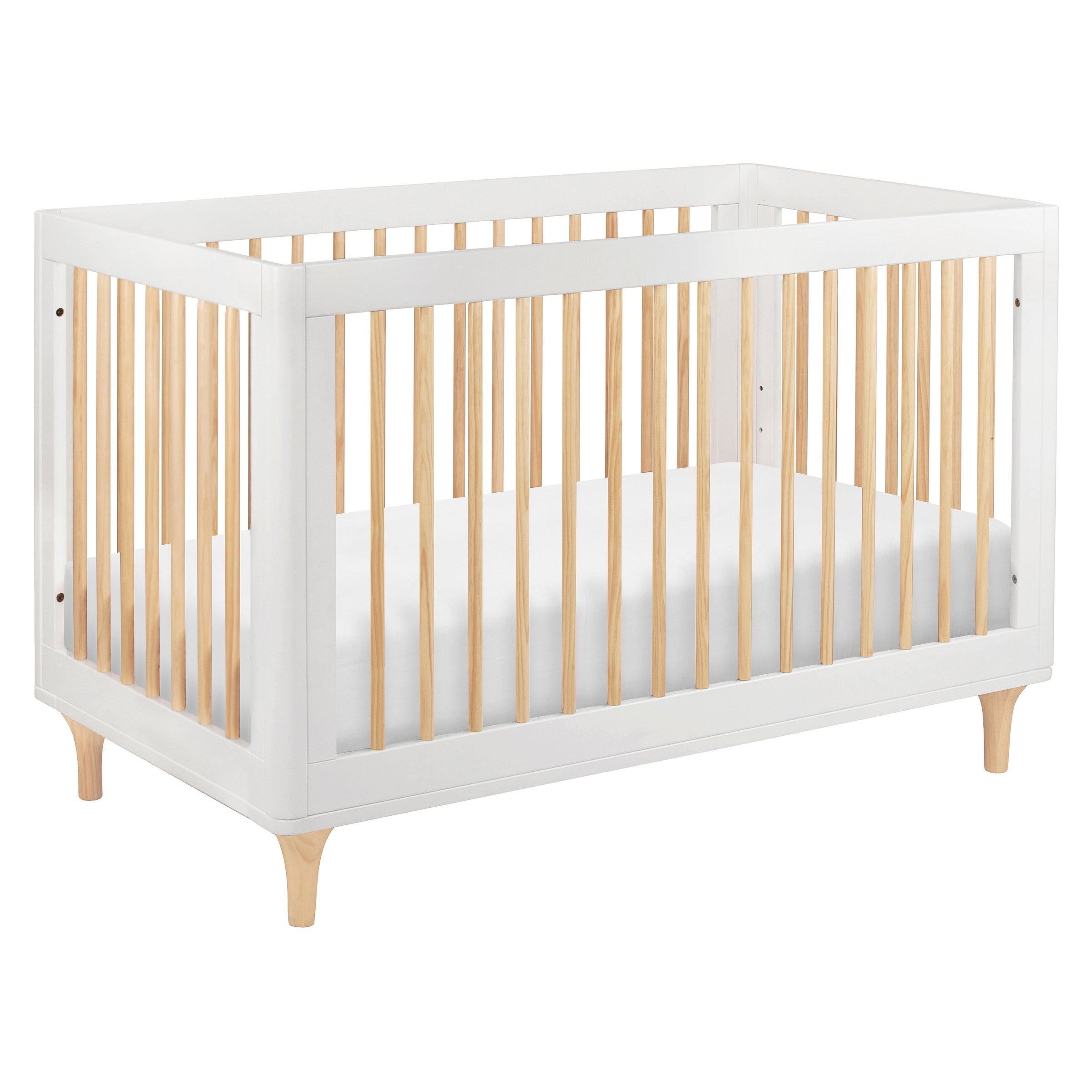 M9001WN,Lolly 3-in-1 Convertible Crib w/Toddler Bed Conversion Kit in White/Natural