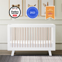 M4201WNX,Hudson 3-in-1 Convertible Crib w/ToddlerBedConversion Kit in White/Washed Natural