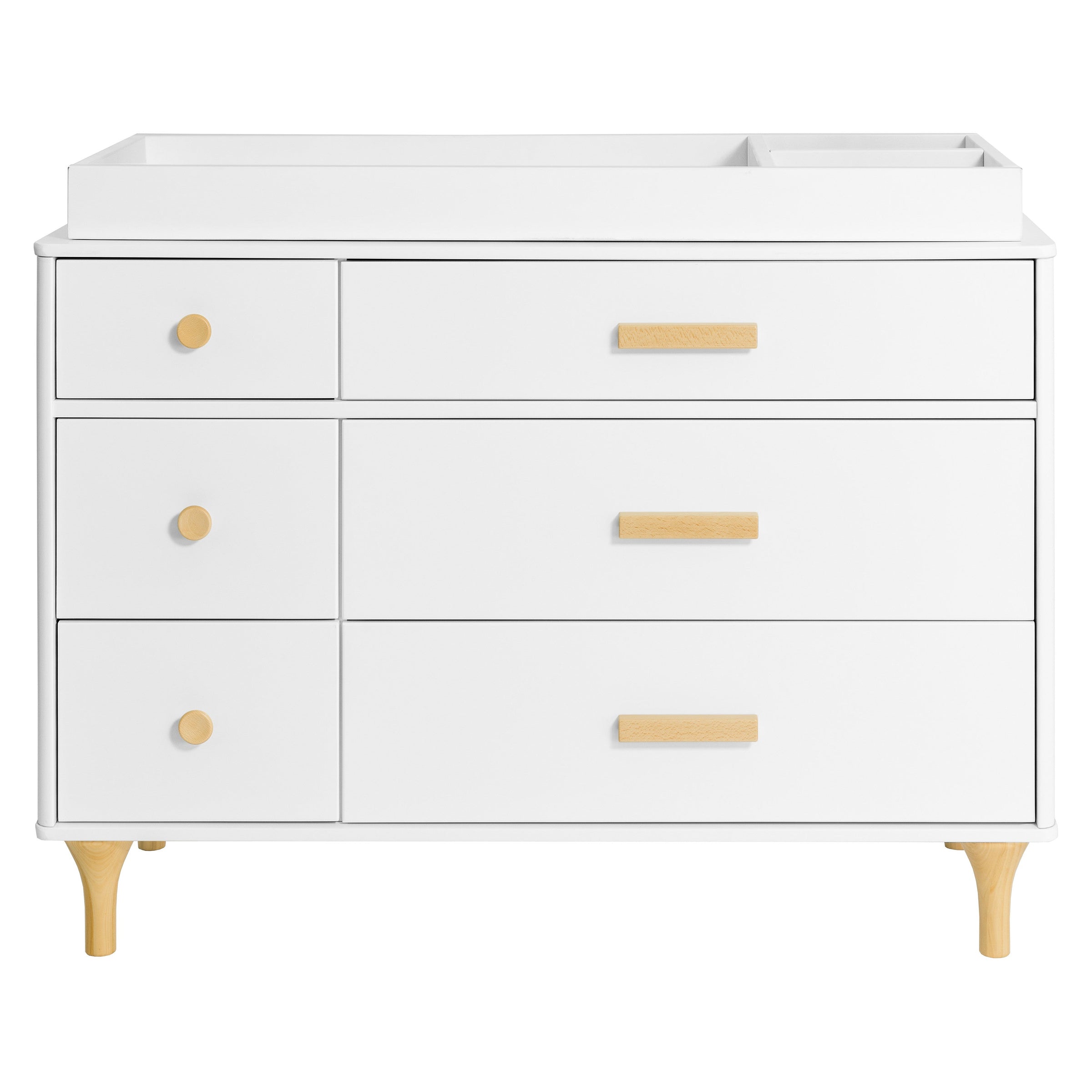 M9016WN,Lolly 6-Drawer Double Dresser  Assembled in White/Natural