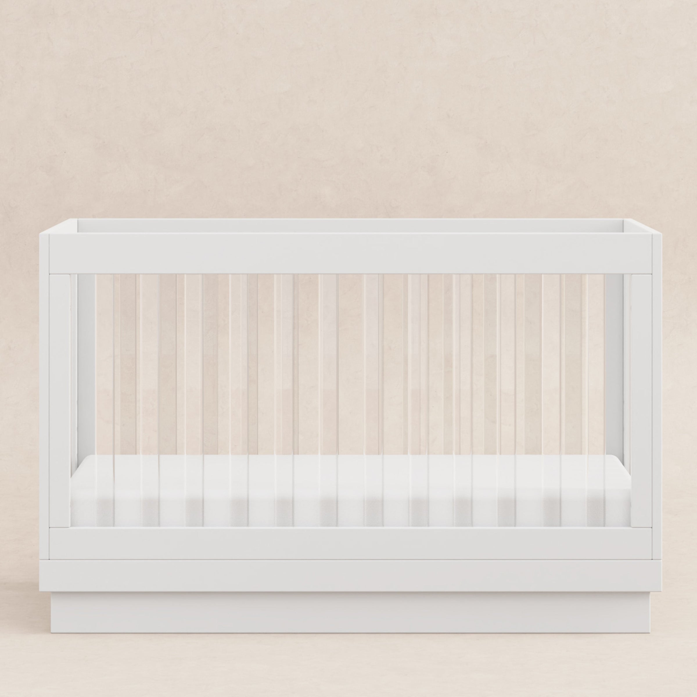M8601KW,Harlow 3-in-1 Convertible Crib w/Toddler Bed Conversion Kit in White/Acrylic