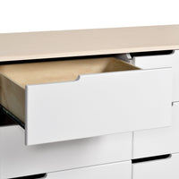 M4216NXW,Hudson 6-Drawer Double Dresser  Assembled in Washed Natural and White