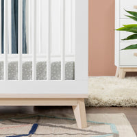 M5801WNX,Scoot 3-in-1 Convertible Crib w/ToddlerBedConversion Kit in White/WashedNatural