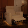 M17183PWB,Willa Deluxe Power Glider Recliner w/Heat&Massage in Performance Ivory Boucle