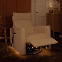 M17183PWB,Willa Deluxe Power Glider Recliner w/Heat&Massage in Performance Ivory Boucle