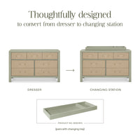 M24816FSPSEW,Eloise 7-Drawer Assembled Dresser in French Sage and Performance Sand Eco-Weave