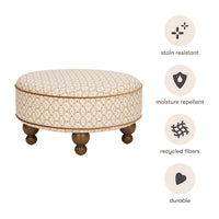 M33385BSRCTF,Nate Berkus x Babyletto Astre Ottoman in Perf Bronze Star Eco-Crossweave w/Toffee feet