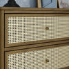 M23716NLBC,Marin with Cane 6 Drawer Assembled Dresser in Natural Walnut and Blonde Cane