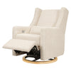 M11288ATLB,Kiwi Glider Recliner w/ Electronic Control and USB in Almond Teddy Loop w/ Light Wood Base