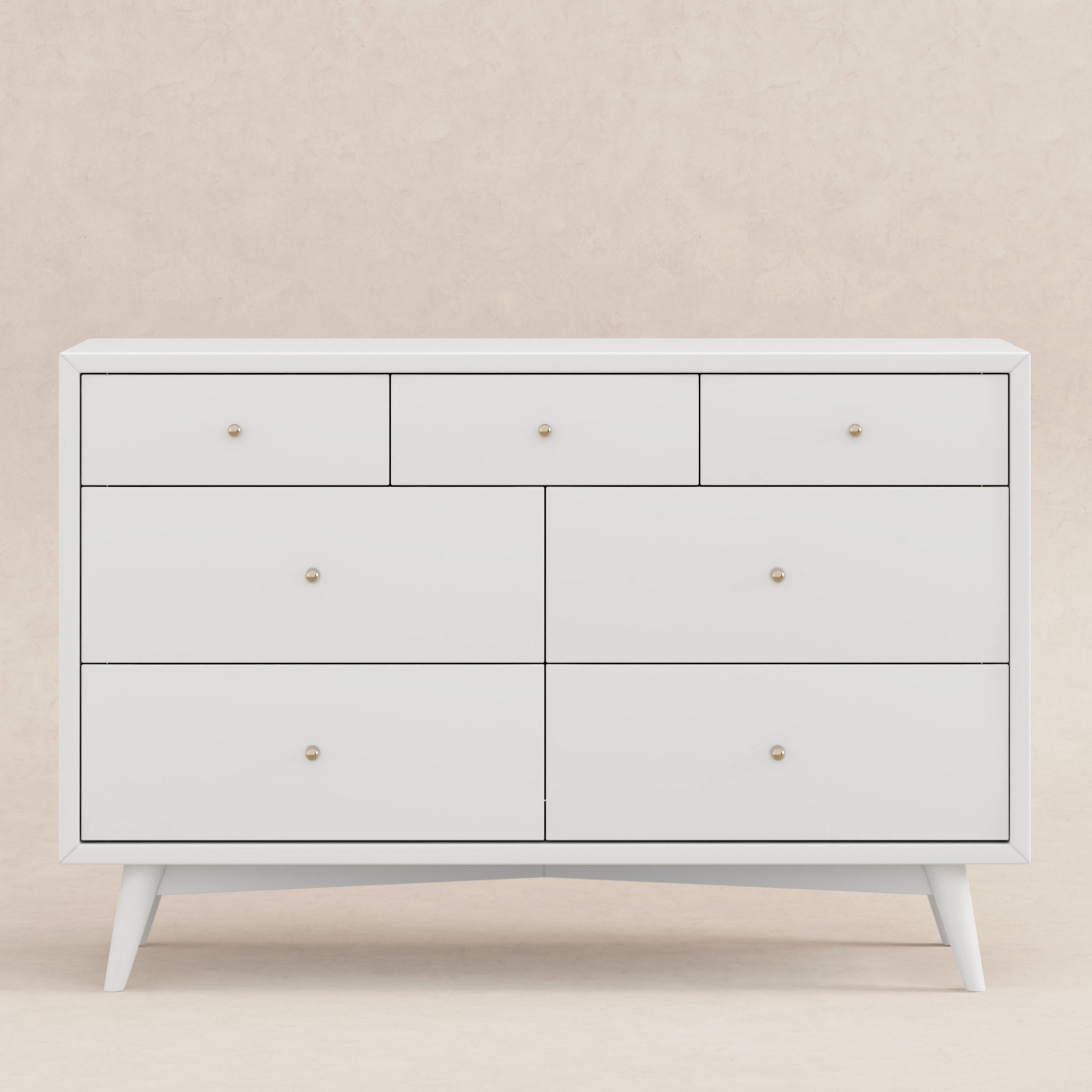 M15916W,Palma 7-Drawer Double Dresser  Assembled in White