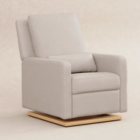 M23085PBEWLB,Sigi Glider Recliner w/ Electronic Control and USB in Performance Beach Eco-Weave w/Light Wood Base