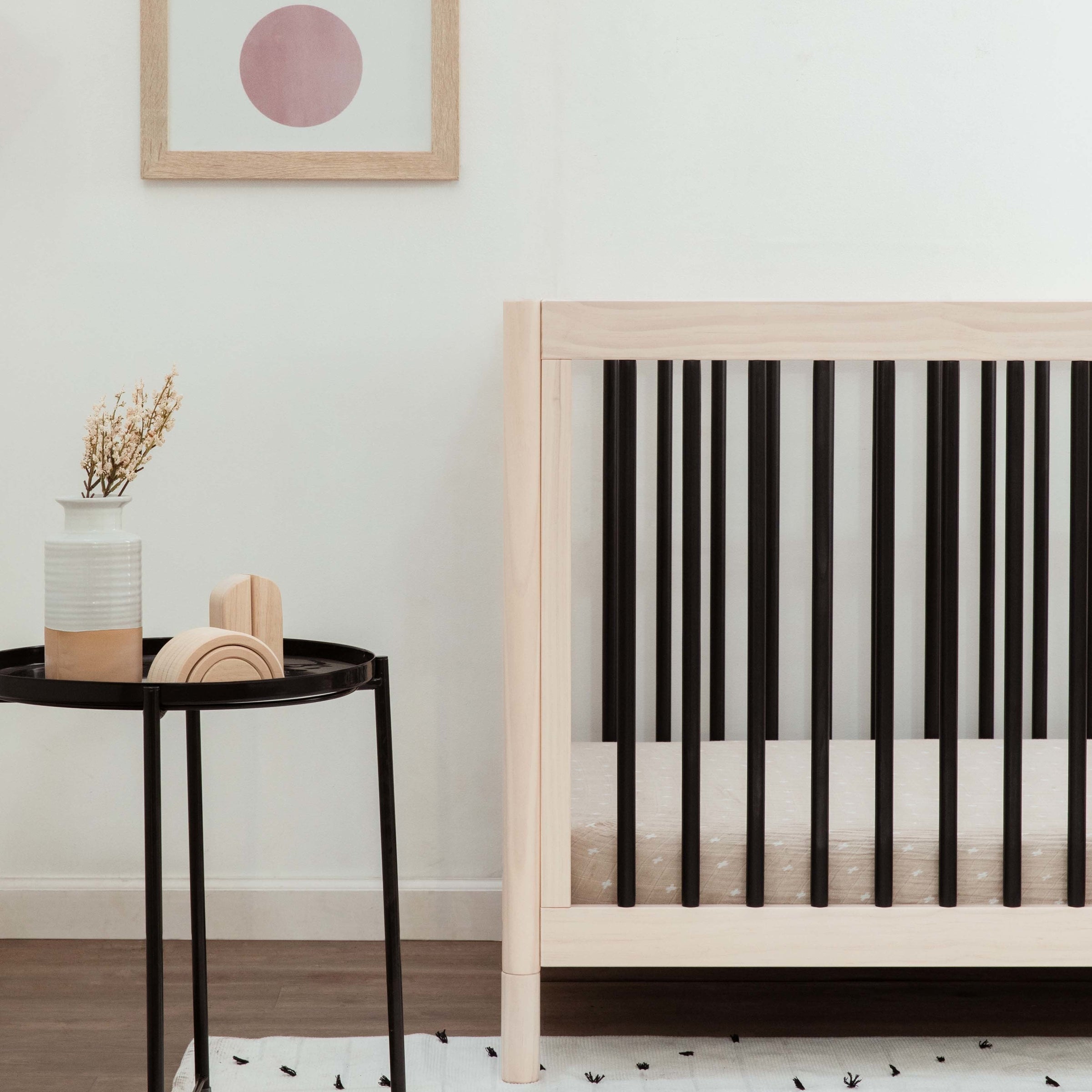 M12901NXB,Gelato 4-in-1 Convertible Crib w/Toddler Conversion Kit in Washed Natural/Black