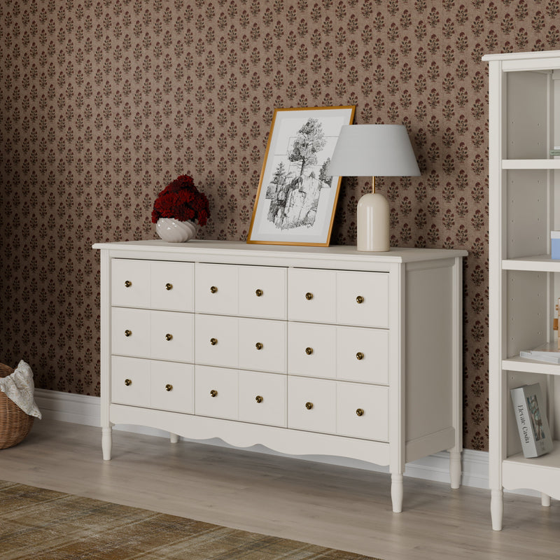 M7128RW,Liberty 9-Drawer Assembled Dresser in Warm White